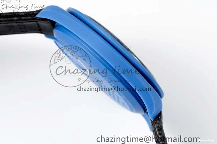 0206 ZipUp Speedmaster Misson To Neptune 1:1 Best Edition Blue Dial On Nylon Strap Quartz 7854
